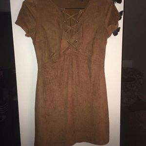 Brown suede dress